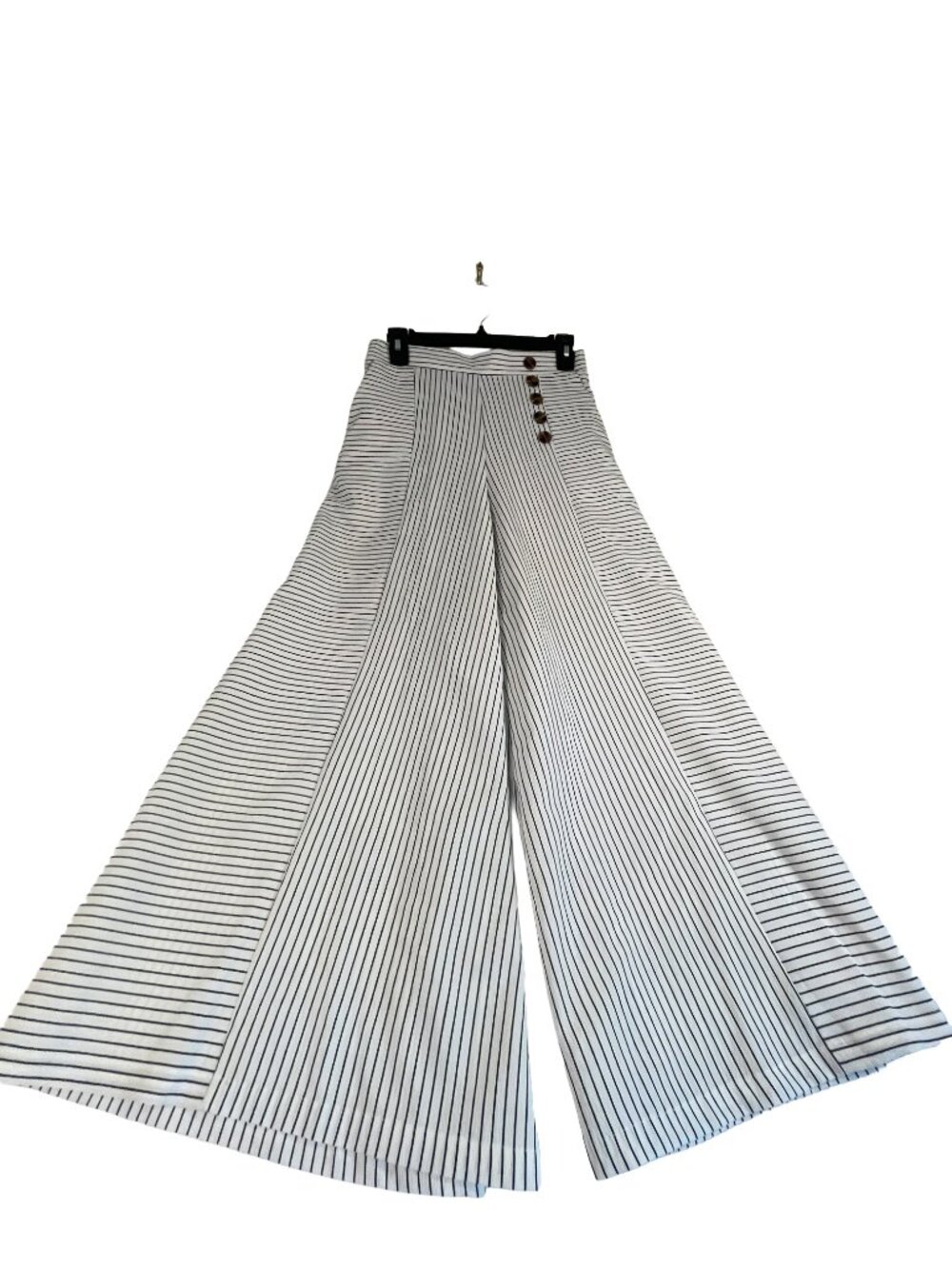 Nautical Stripe Wide Leg Palazzo Pants Medium Coastal Resort Style